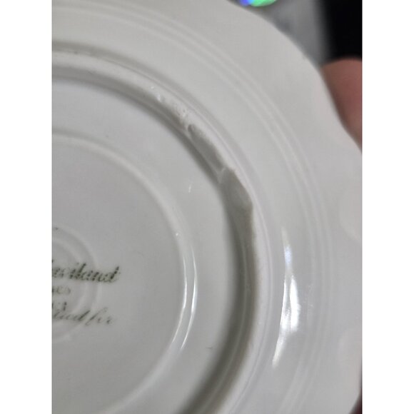 Set of 5 Theodore Haviland Limoges #37 Soft Wave Demitasse Saucers 4.5" Antique - Picture 6 of 6